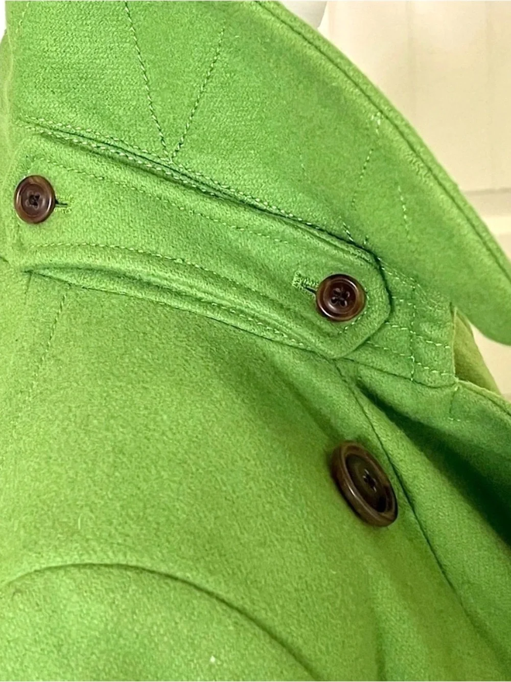 J.Crew Vintage Wool Thinsulate Pea Coat Jacket Size S Bright Green
